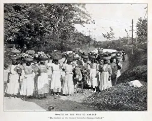 Villagers Prints: Women on the Way to Market from the book Panama and the Canal in picture and prose : a complete story of Panama