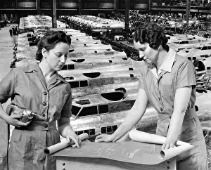 Grown Up Prints: WOMEN WORKERS BLUEPRINTS FACTORY 1940s ROSIE RIVETER WOMAN WARTIME WORKER WW2 WWII WORLD WAR 2 AIRPLANE AIRPLANES
