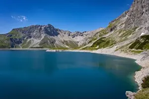 Totalp Prints: Wonderful landscape at the Luenersee with dam wall and rocks in Vorarlberg, Austria
