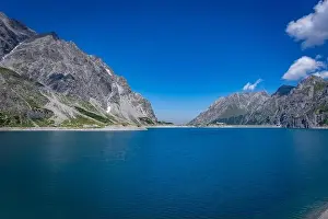 Totalp Prints: Wonderful landscape at the Luenersee with dam wall and rocks in Vorarlberg, Austria