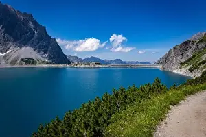 Totalp Prints: Wonderful landscape at the Luenersee with dam wall and rocks in Vorarlberg, Austria