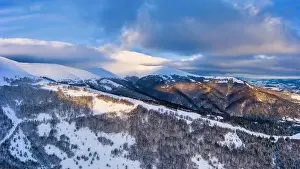 Smotrich Prints: Wonderful landscapes of the Carpathian mountains covered with the first snow in Ukraine near the village of Pylypets