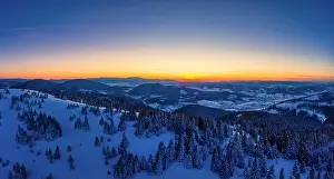 Smotrich Prints: Wonderful landscapes of the Carpathian mountains covered with the first snow in Ukraine near the village of Pylypets