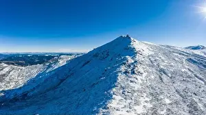Wonderful landscapes of the Carpathian Mountains covered with snow