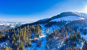 Carpathians Prints: Wonderful landscapes of the Carpathian Mountains covered with snow