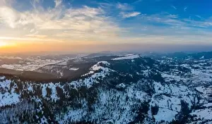 Mountain Top Prints: Wonderful landscapes of the Carpathian Mountains covered with snow