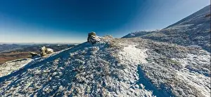 Smotrich Prints: Wonderful landscapes covered with the first snow with large rocky ledges of the Carpathian Mountains
