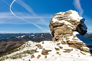 Smotrich Prints: Wonderful landscapes covered with the first snow with large rocky ledges of the Carpathian Mountains
