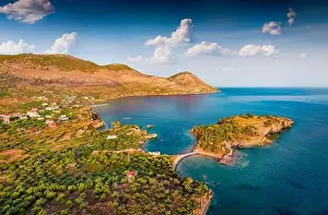 Wonderful summer view from flying drone of Purpose or Double beach