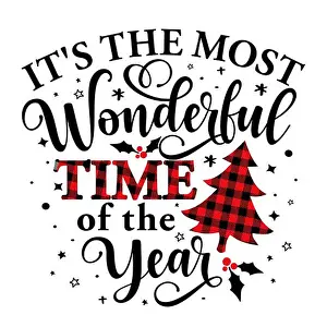 Jolly Prints: It is the most Wonderful Time of the Year - Calligraphy phrase for Christmas