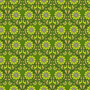 Ikat Prints: Woodblock printed seamless ethnic floral pattern
