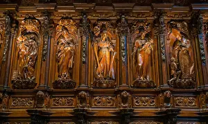 Malaga Prints: Wooden choir in the Cathedral of Malaga (Basilica de la Encarnacion)