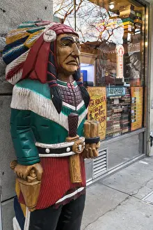 Soho Prints: Wooden Cigar Store Indian Statue, SoHo, NYC, USA