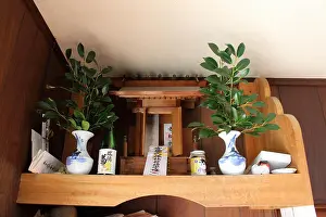 Shinto Prints: A wooden-Japanese Shinto altar for worship