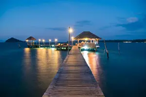 Wooden pier and hut in Phuket, Thailand. Summer, Travel, Vacation and Holiday concept