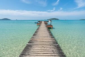 Images Dated 10th December 2017: Wooden pier in Phuket, Thailand. Summer, Travel, Vacation and Holiday concept