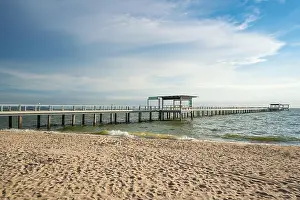 Wooden pier between sunset in Phuket, Thailand. Summer, Travel, Vacation and Holiday concept