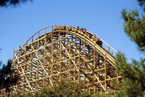 Thrill Prints: wooden roller coaster Knott's Berry Farm Buena Park California USA theme park thrill ride carnival speed scare