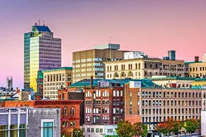 Worcester, Massachusetts, USA downtown city skyline