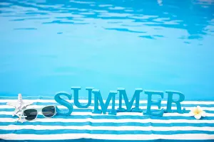 At The Edge Of Prints: the word summer on a towel