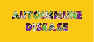 Lupus Prints: The words AUTOIMMUNE DISEASE concept written in colorful abstract typography