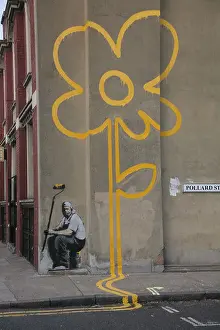 A work by graffiti artist Banksy