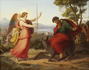 Teachings Prints: This work by Gustav Jaeger features the biblical figure Bileam and his interaction with the angel