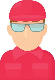 Repairman Prints: Worker icon, cartoon style