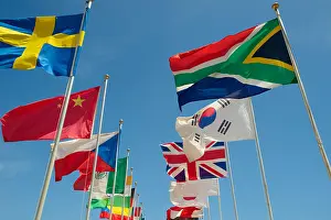 Union Jack Prints: World countries International flags flying