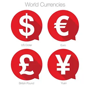 Pound Prints: World currencies sign symbol set