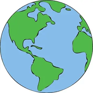 world / globe - kids illustration - children drawing -