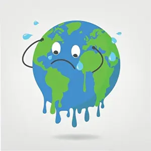 Sweat Prints: world illustration - global warming / climate change vector graphic