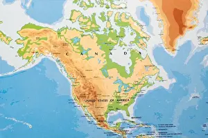 Forbidden Prints: world map of north america continent with united states of america