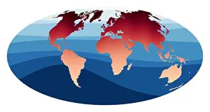 Infographics Prints: World Map Vector. Aitoff projection