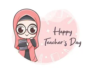 Teachers Prints: World teachers day cartoon illustration