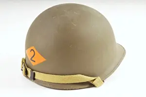 Us Military Prints: World War Two US Army Rangers M1 helmet on a plain background