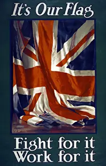 Recruitment Prints: World War One British poster featuring a Union Jack and the message “It's Our Flag – Fight for it