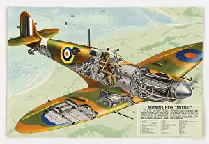 1940 Prints: World War II-era poster touting the new Supermarine 'Spitfire I