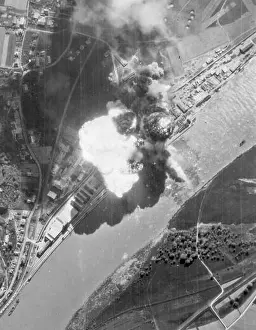 Bomb Prints: World War Two, oil tank explosion at Deggendorf Harbour