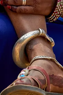 Asians Prints: The worn feet of a Rajasthani village girl in Rajasthan, India