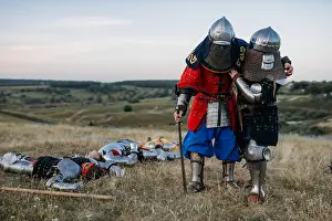 Armored Prints: Wounded medieval knights after great battle