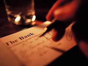 Office Worker Prints: Writing cheque