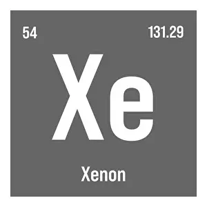 Bulbs Prints: Xenon, Xe, periodic table element with name
