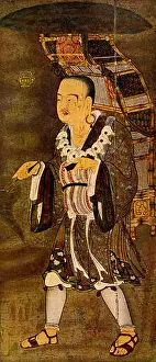 Buddhist Prints: Xuanzang returning from his pilgrimage to India to recover Buddhist texts