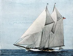 Regatta Prints: Yacht America, first winner of the America's Cup race