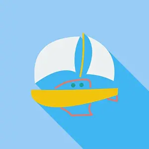 Regatta Prints: Yacht icon. Flat vector related icon with long shadow for web and mobile applications