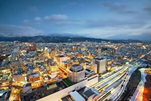 Images Dated 31st January 2017: Yamagata, Japan downtown city skyline at twilight in winter