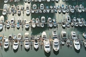 Images Dated 9th November 2017: Yatch harbor marina pier and boat dock yatchs and vessels awaiting the open sea