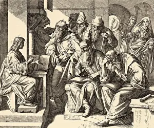 Art And Craft Prints: The twelve year old Jesus in the temple