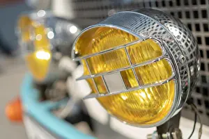 Soft Focus Prints: Yellow, chrome headlight retro car